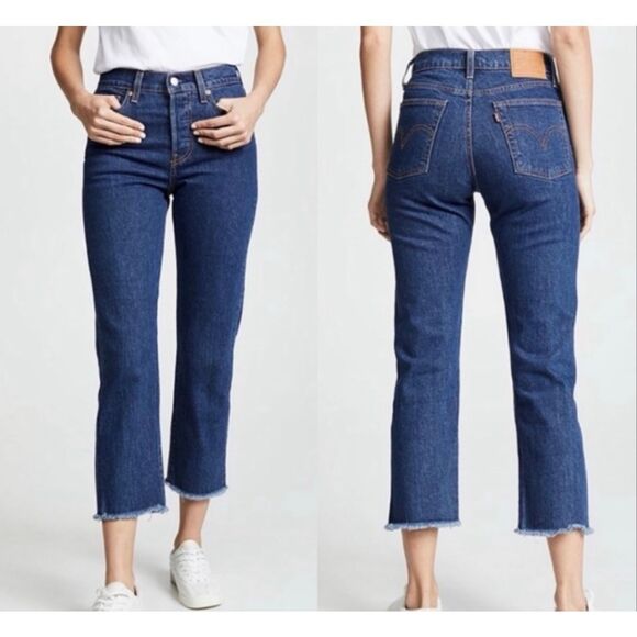 Levi's Denim - Levi’s wedgie straight high rise button fly raw hem jean size 24